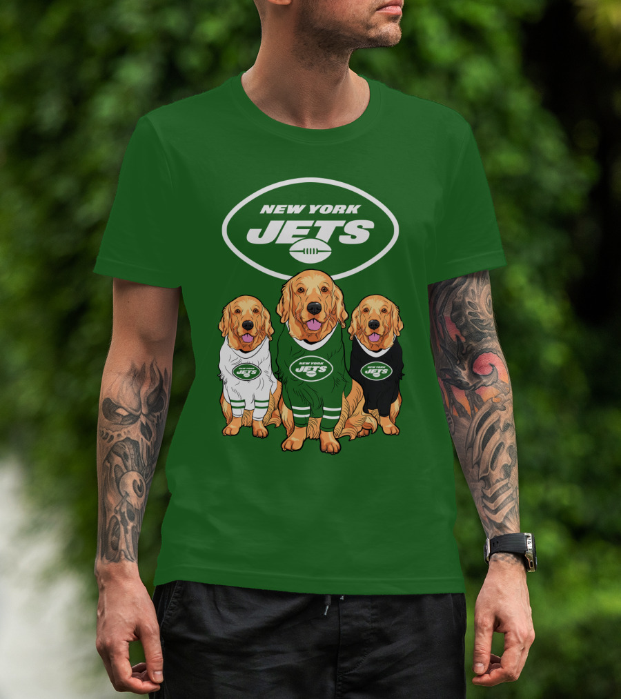 New York Jets Golden Retrievers T-Shirt