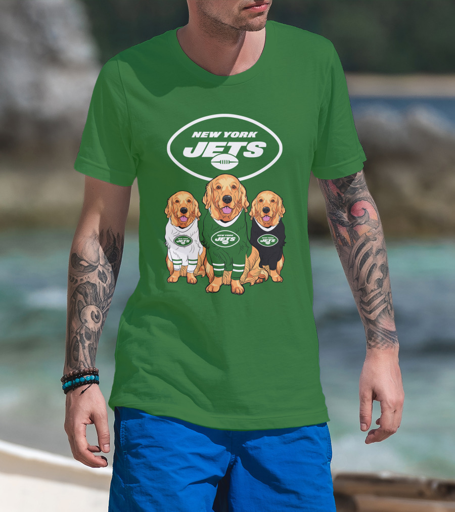 New York Jets Golden Retrievers T-Shirt