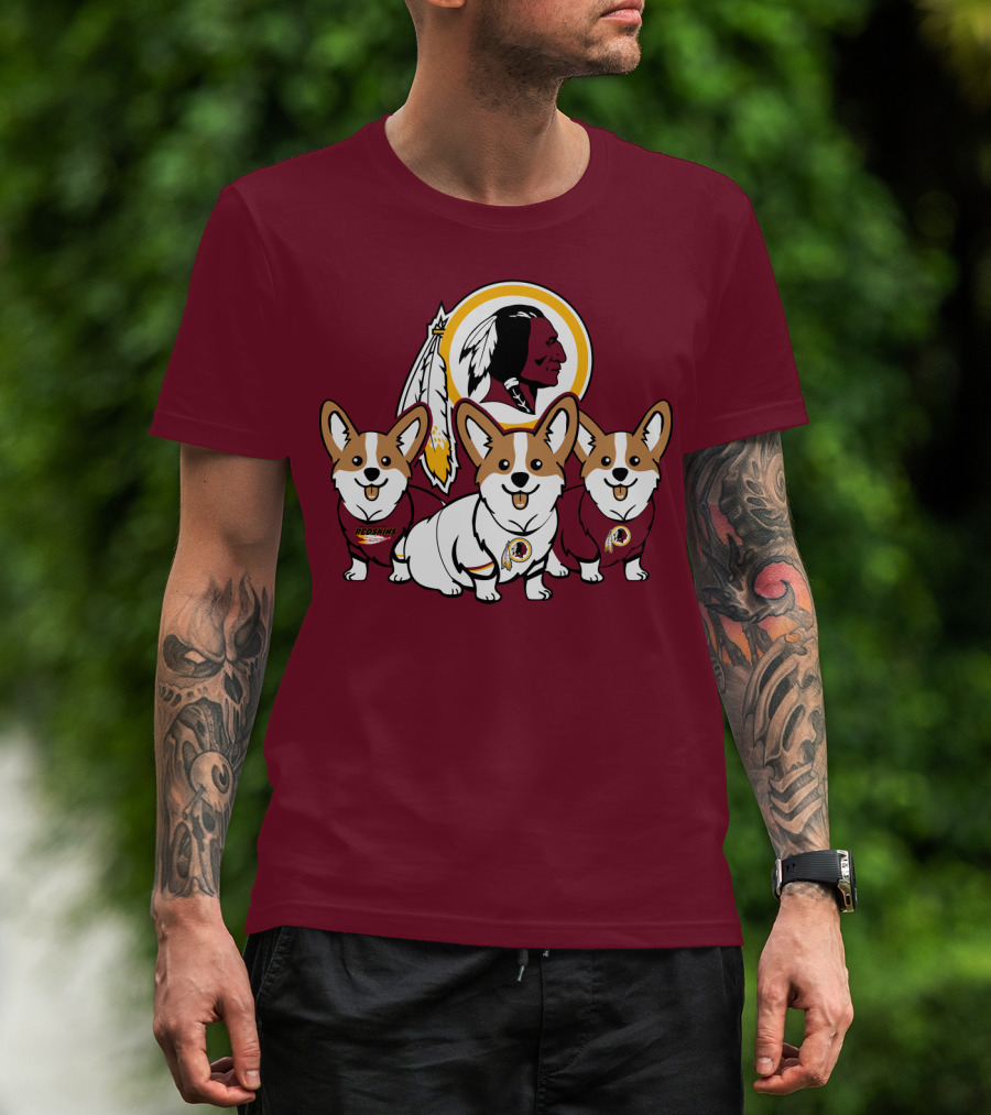 Redskins Corgis Trio Washington Football Team T-Shirt