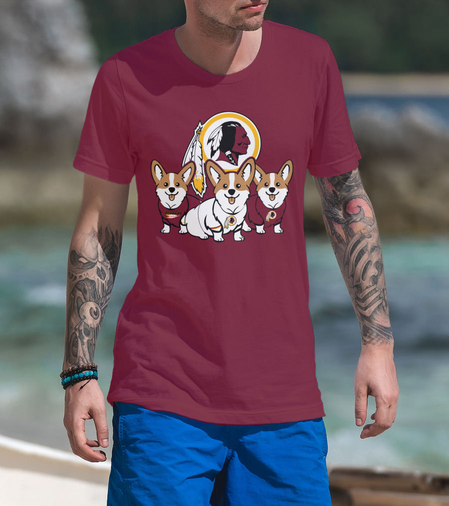 Redskins Corgis Trio Washington Football Team T-Shirt