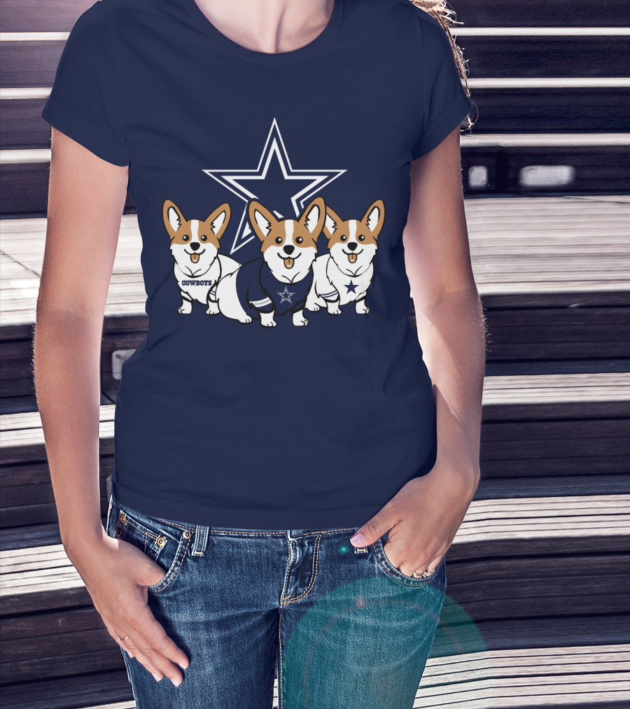 Dallas Cowboys Corgi Trio T-Shirt
