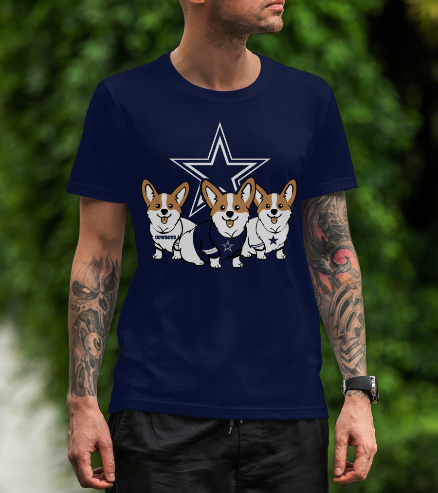 Dallas Cowboys Corgi Trio T-Shirt
