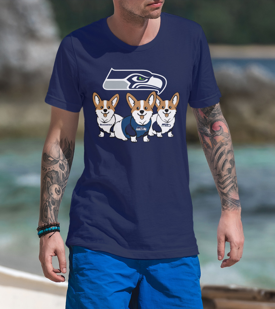Seattle Seahawks Corgis T-Shirt