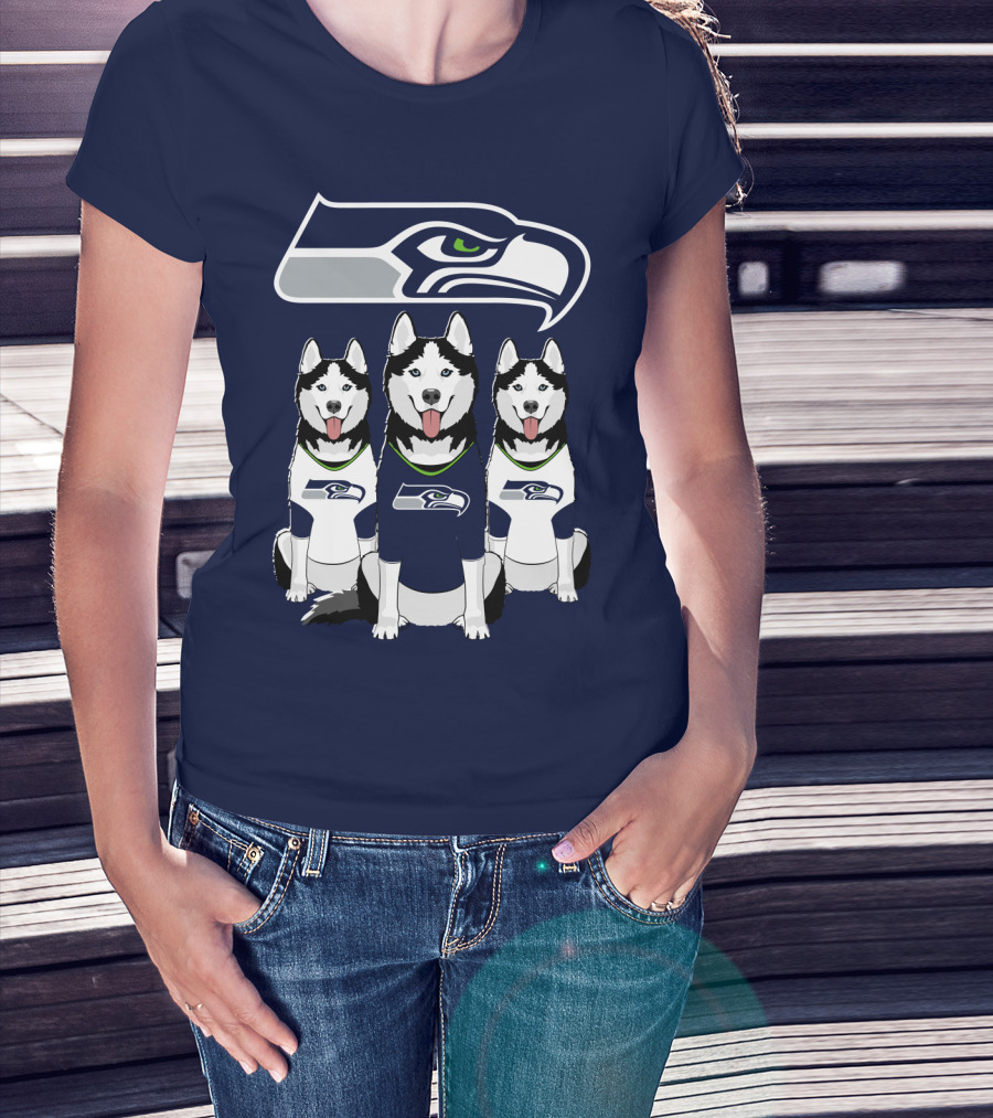 Seattle Seahawks Husky Trio Fan T-Shirt