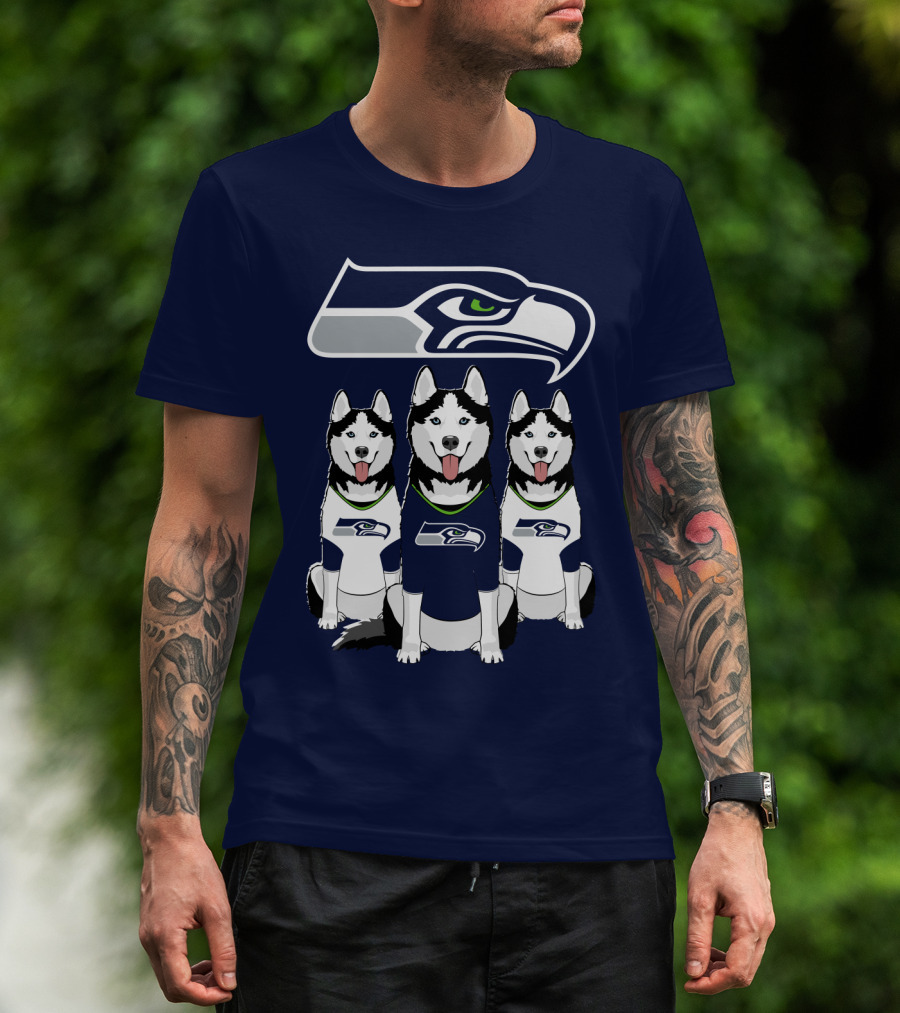 Seattle Seahawks Husky Trio Fan T-Shirt