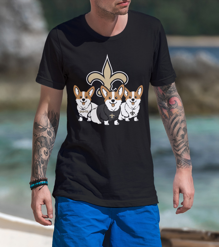  New Orleans Saints Corgi T-Shirt
