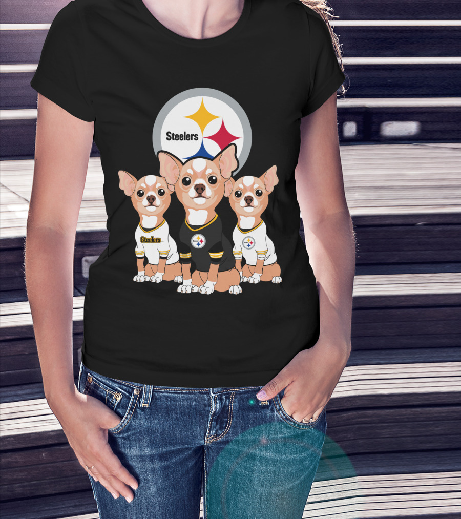Steelers Chihuahua Trio T-Shirt