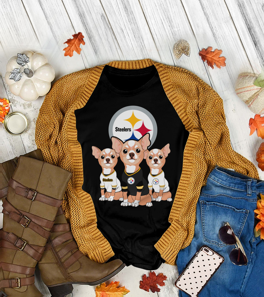 Steelers Chihuahua Trio T-Shirt