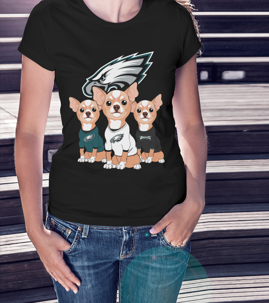 Philadelphia Eagles Chihuahua Trio T-Shirt