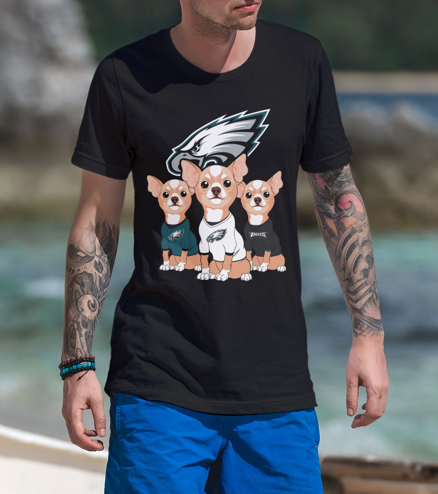 Philadelphia Eagles Chihuahua Trio T-Shirt