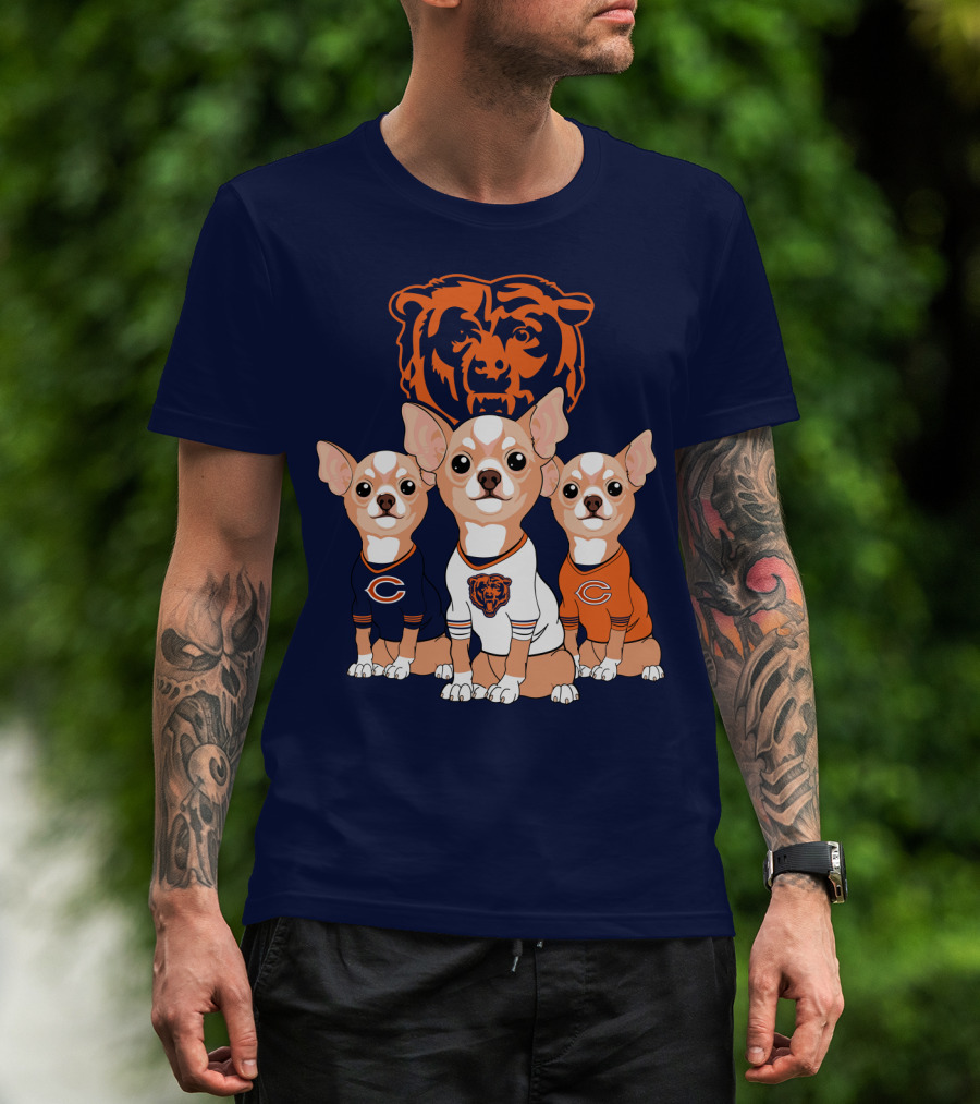 Chicago Bears Chihuahua Trio T-Shirt