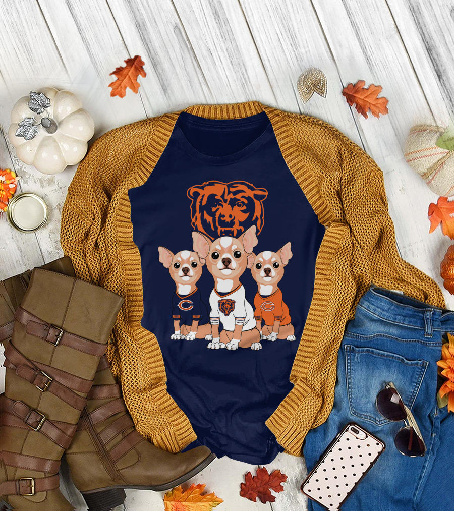 Chicago Bears Chihuahua Trio T-Shirt