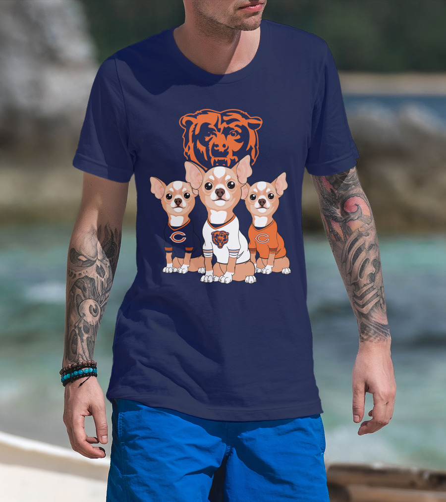 Chicago Bears Chihuahua Trio T-Shirt