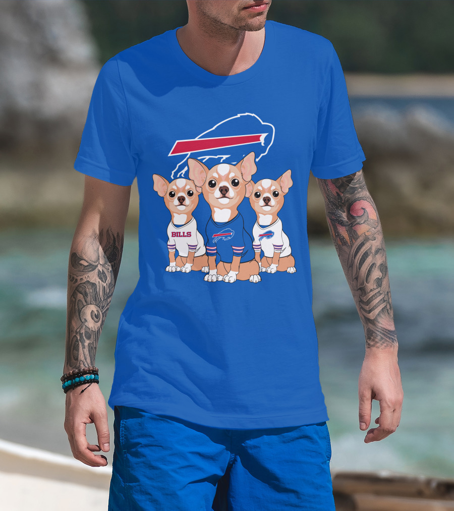 Buffalo Bills Chihuahua Trio T-Shirt