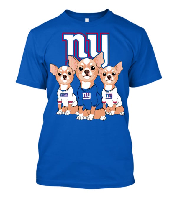 New York Giants Chihuahua Trio T-Shirt