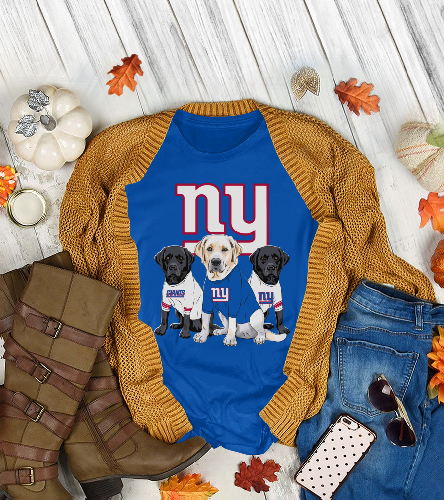 New York Giants Labrador Retriever Dogs T-Shirt