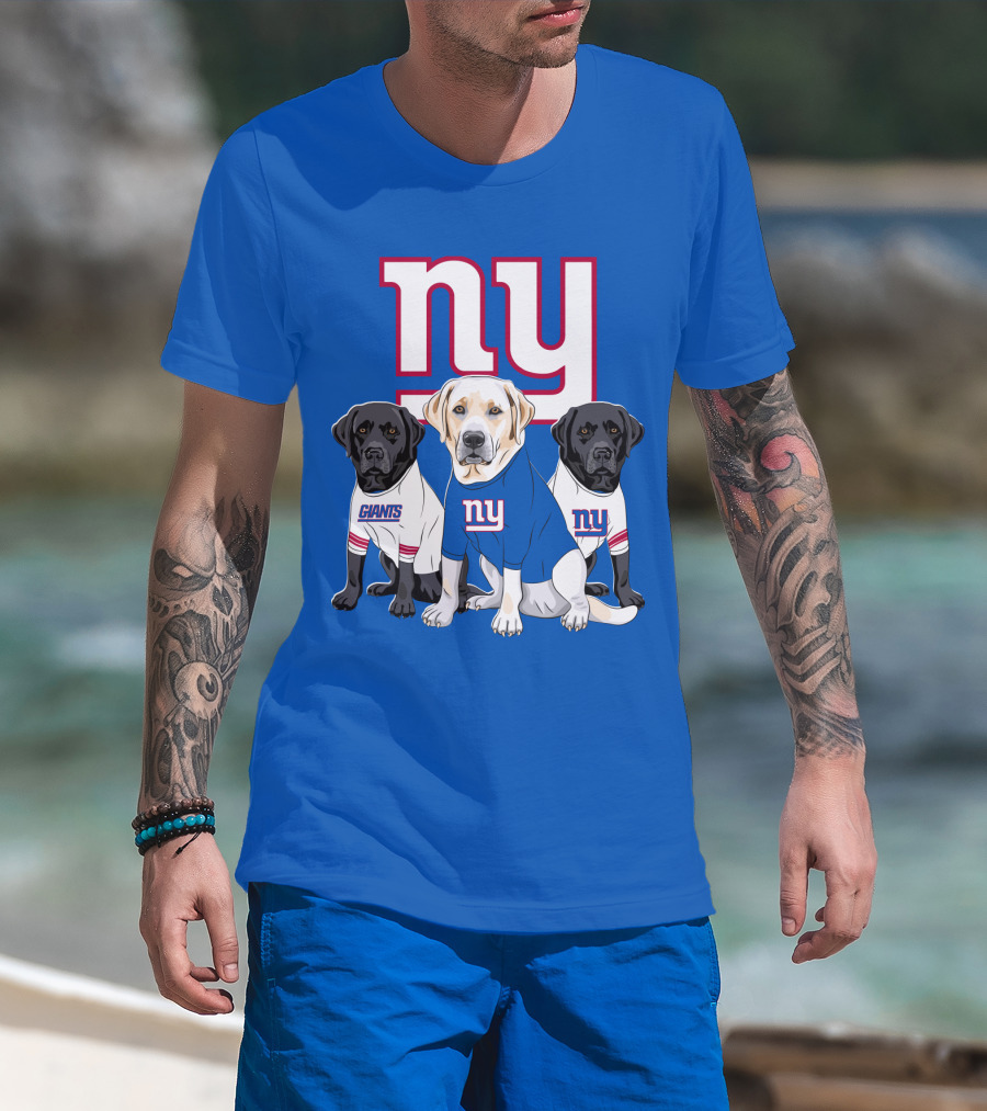 New York Giants Labrador Retriever Dogs T-Shirt