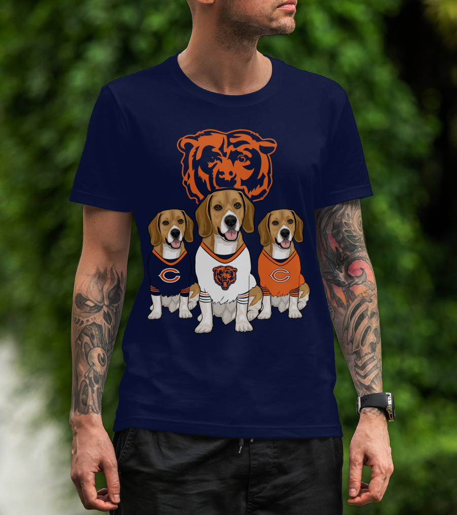 Chicago Bears Beagle Trio T-Shirt
