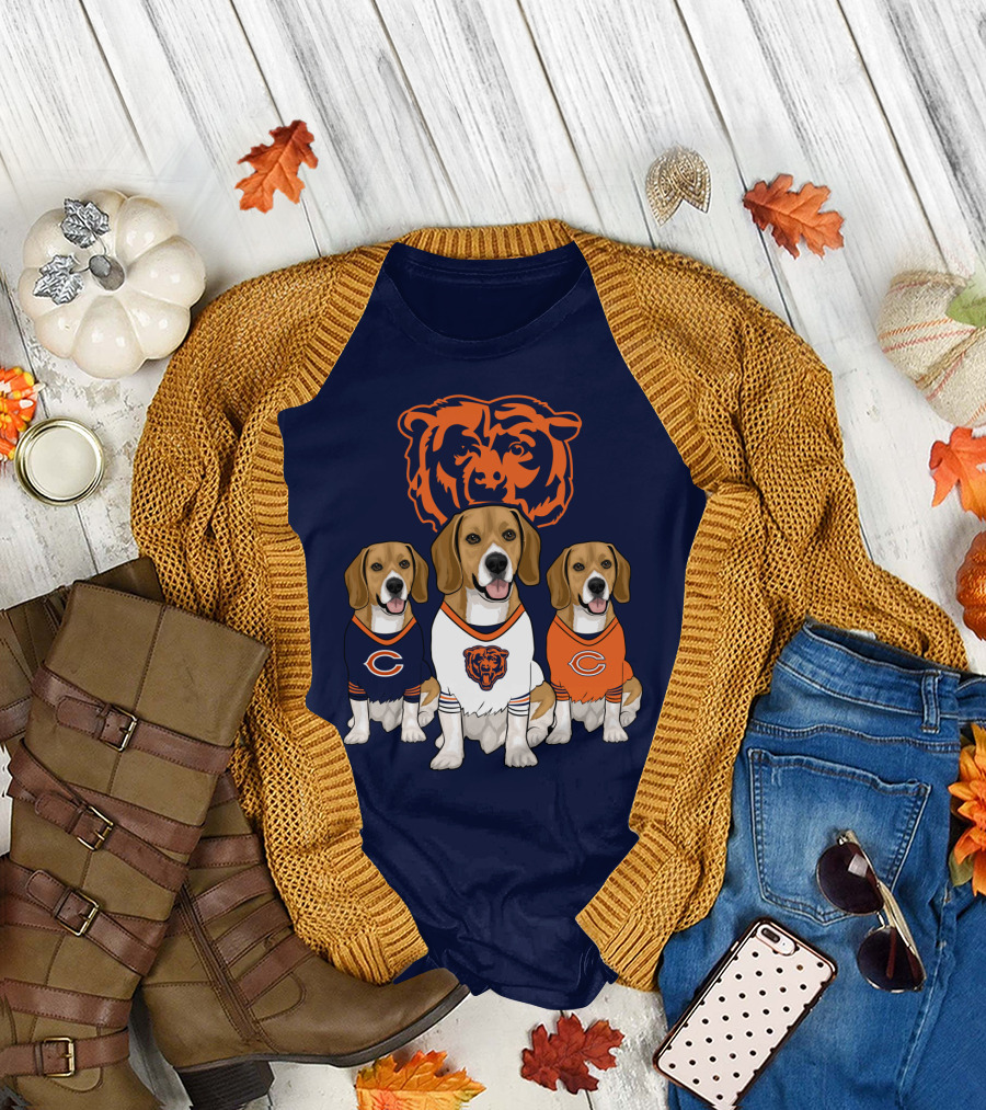 Chicago Bears Beagle Trio T-Shirt