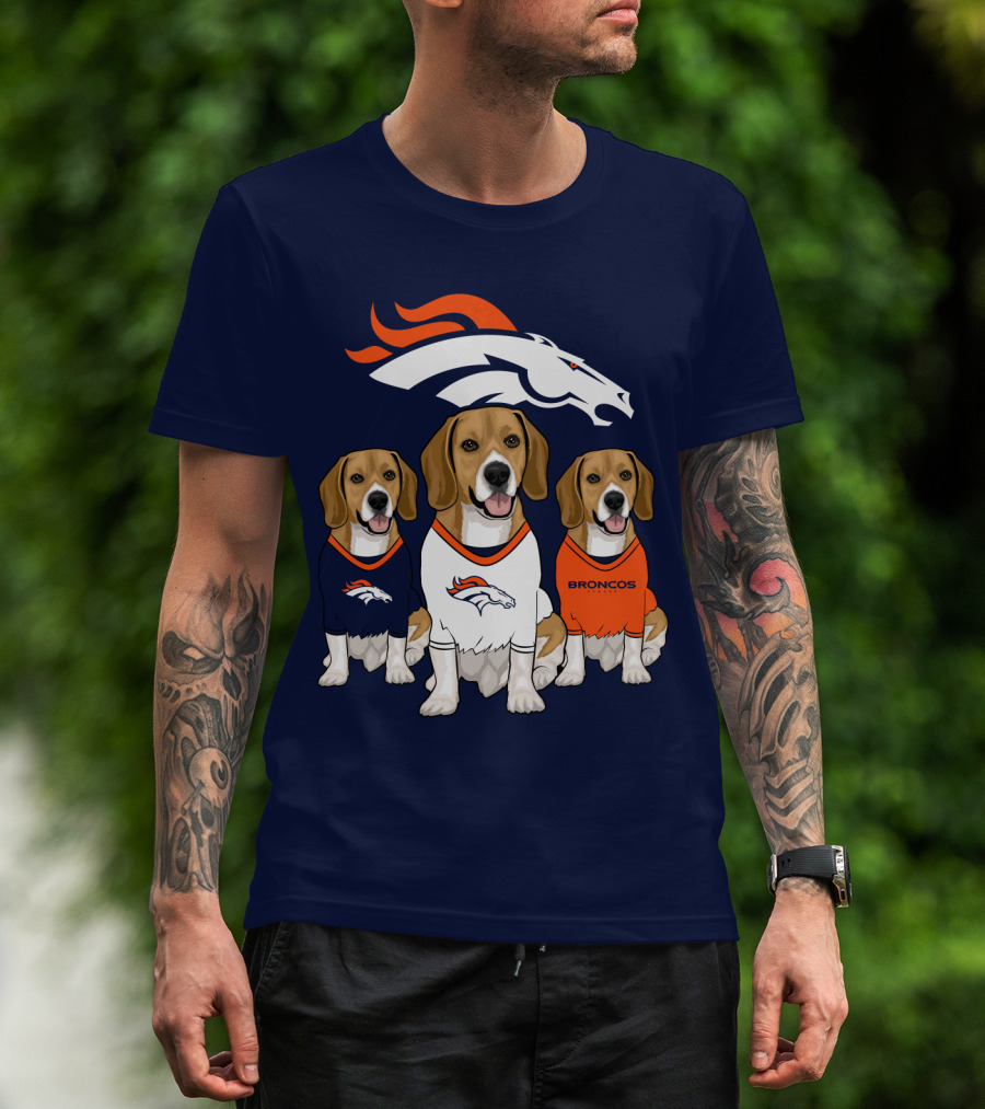 Denver Broncos Beagle Trio T-Shirt