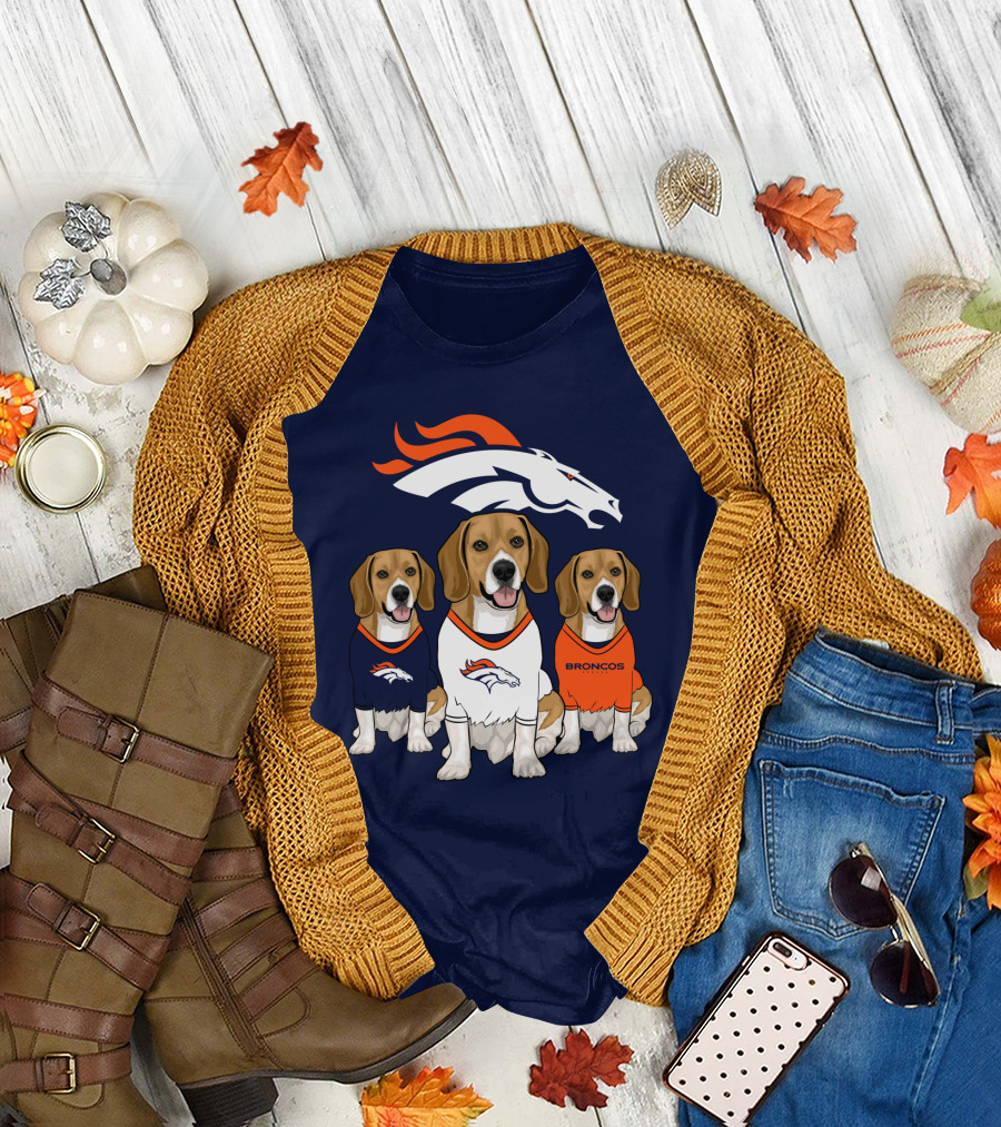 Denver Broncos Beagle Trio T-Shirt