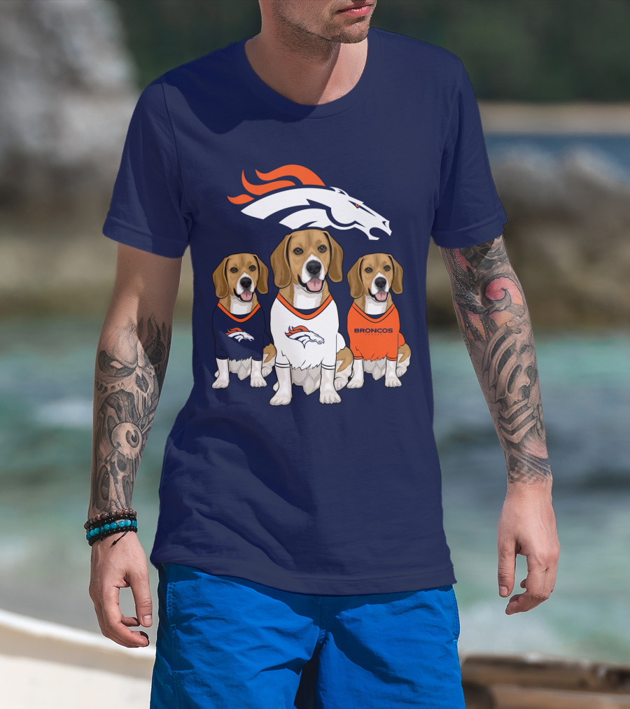 Denver Broncos Beagle Trio T-Shirt