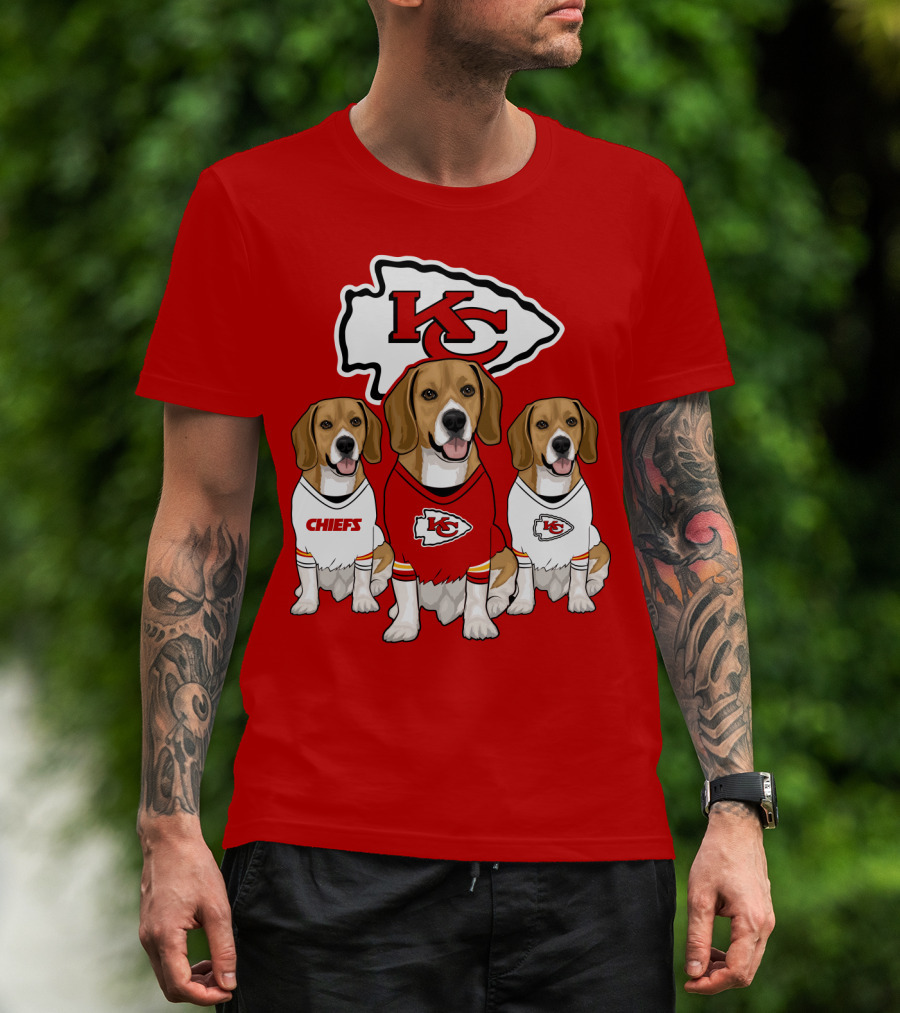 Kc Chiefs Beagle Trio Dogs T-Shirt