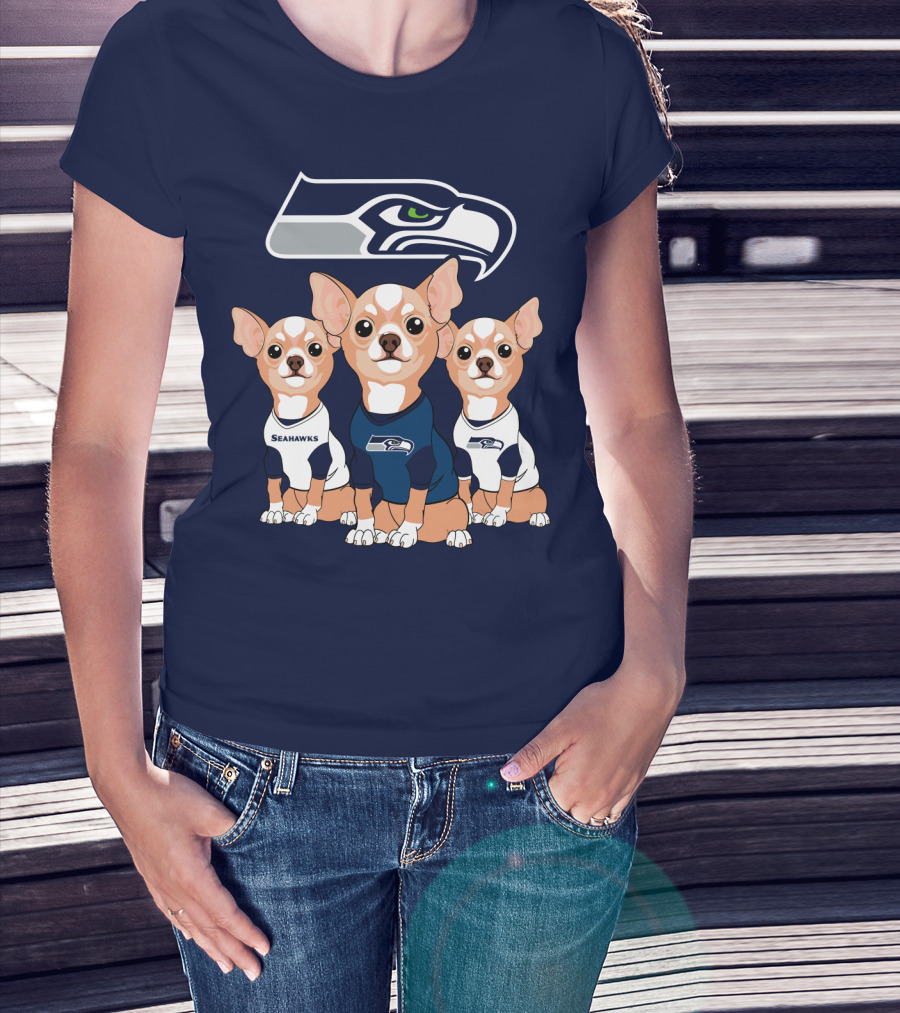 Seahawks Chihuahua Trio T-Shirt