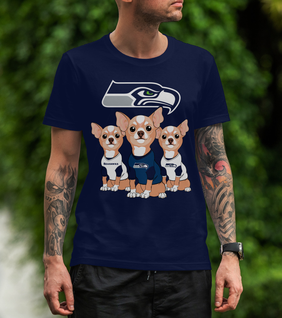Seahawks Chihuahua Trio T-Shirt