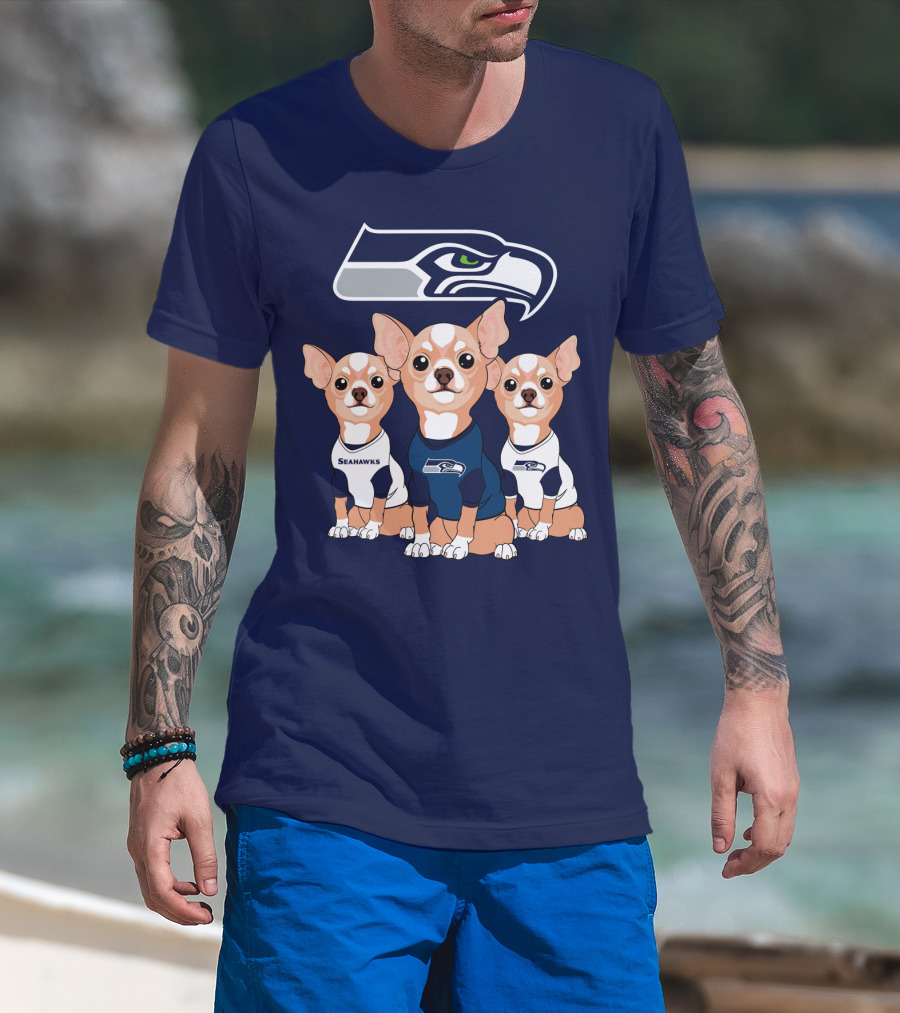 Seahawks Chihuahua Trio T-Shirt