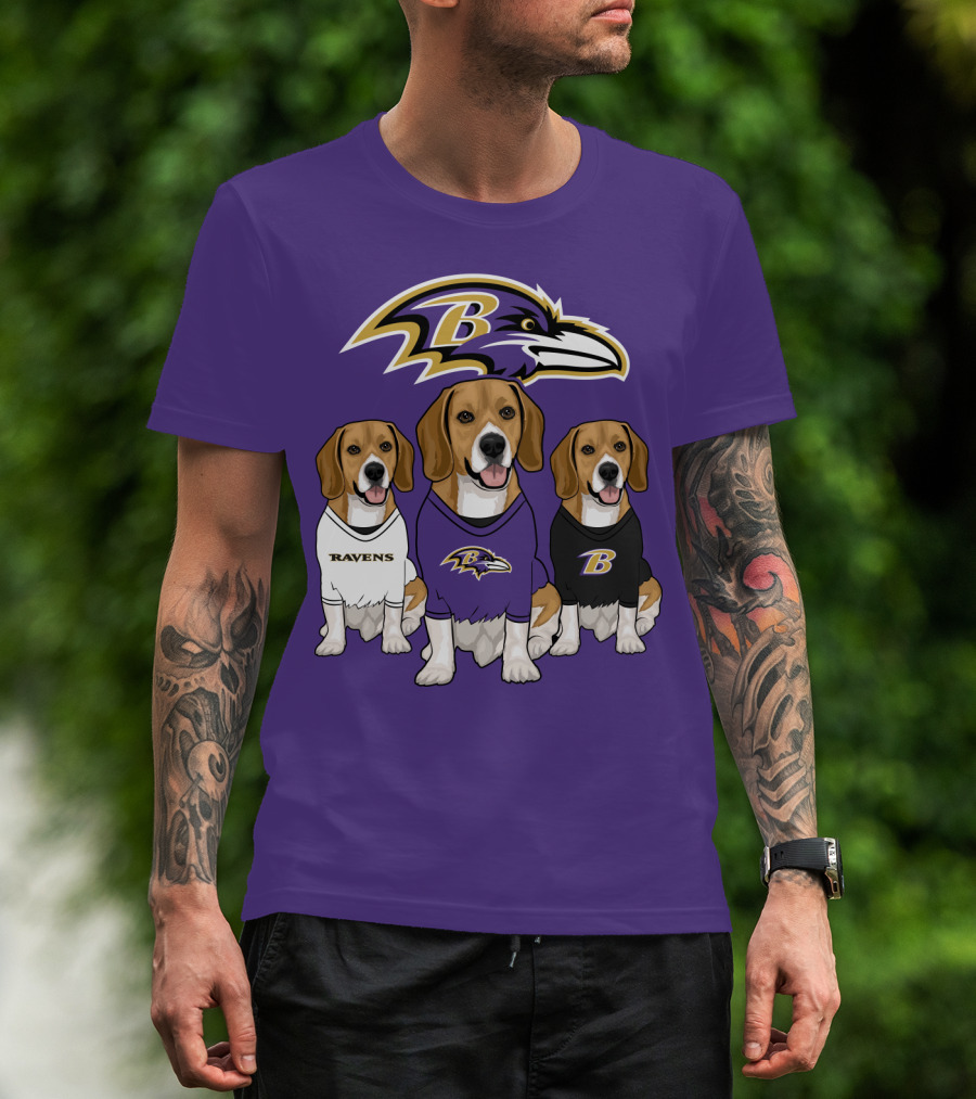 Baltimore Ravens Beagle Trio T-Shirt