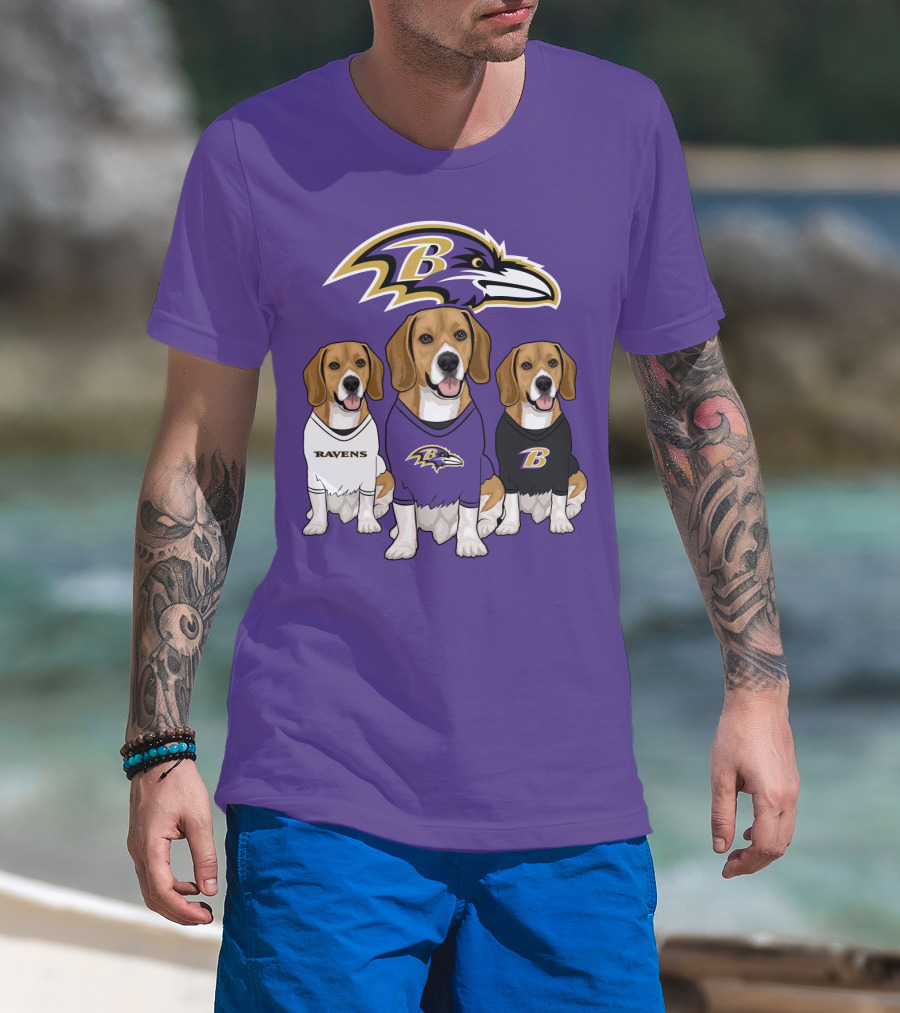 Baltimore Ravens Beagle Trio T-Shirt