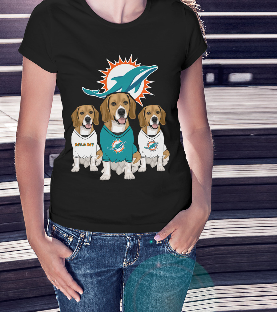 Miami Dolphins Beagle Trio T-Shirt