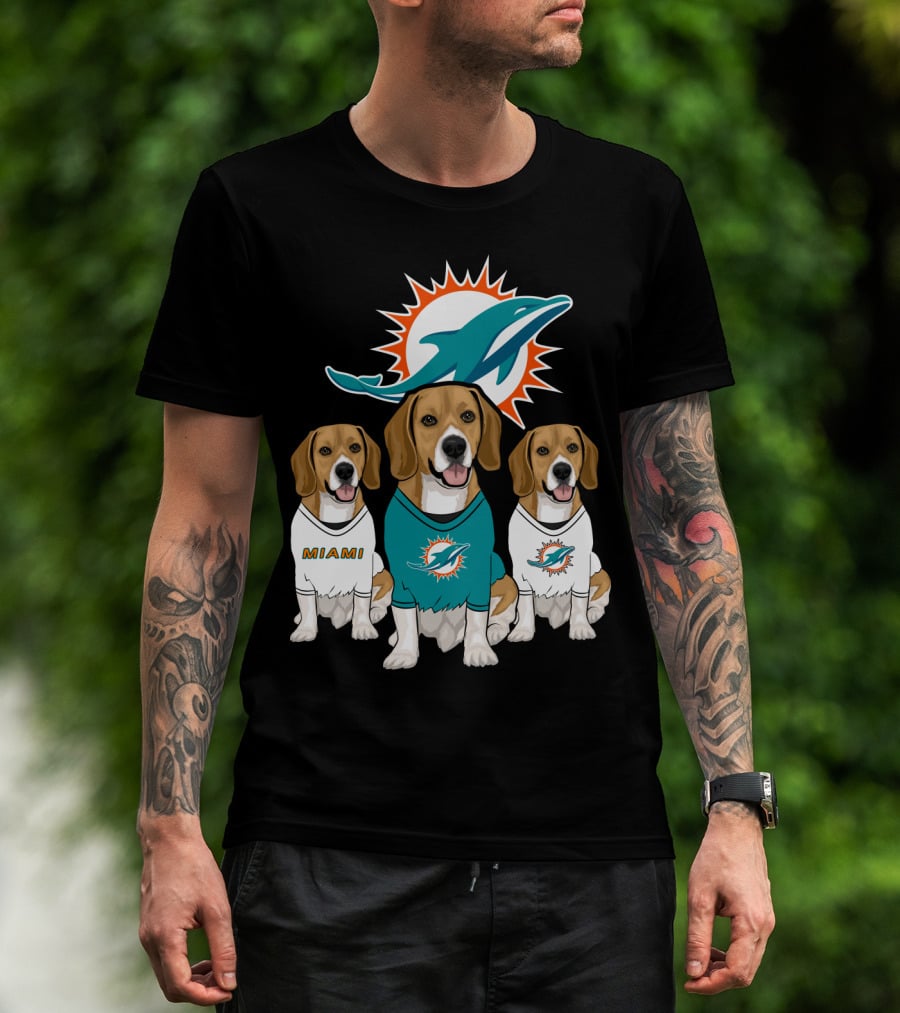 Miami Dolphins Beagle Trio T-Shirt