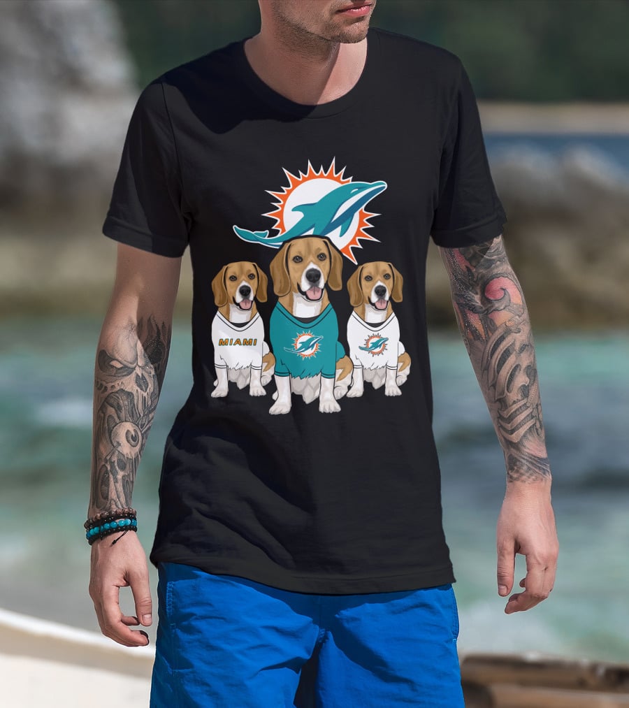 Miami Dolphins Beagle Trio T-Shirt