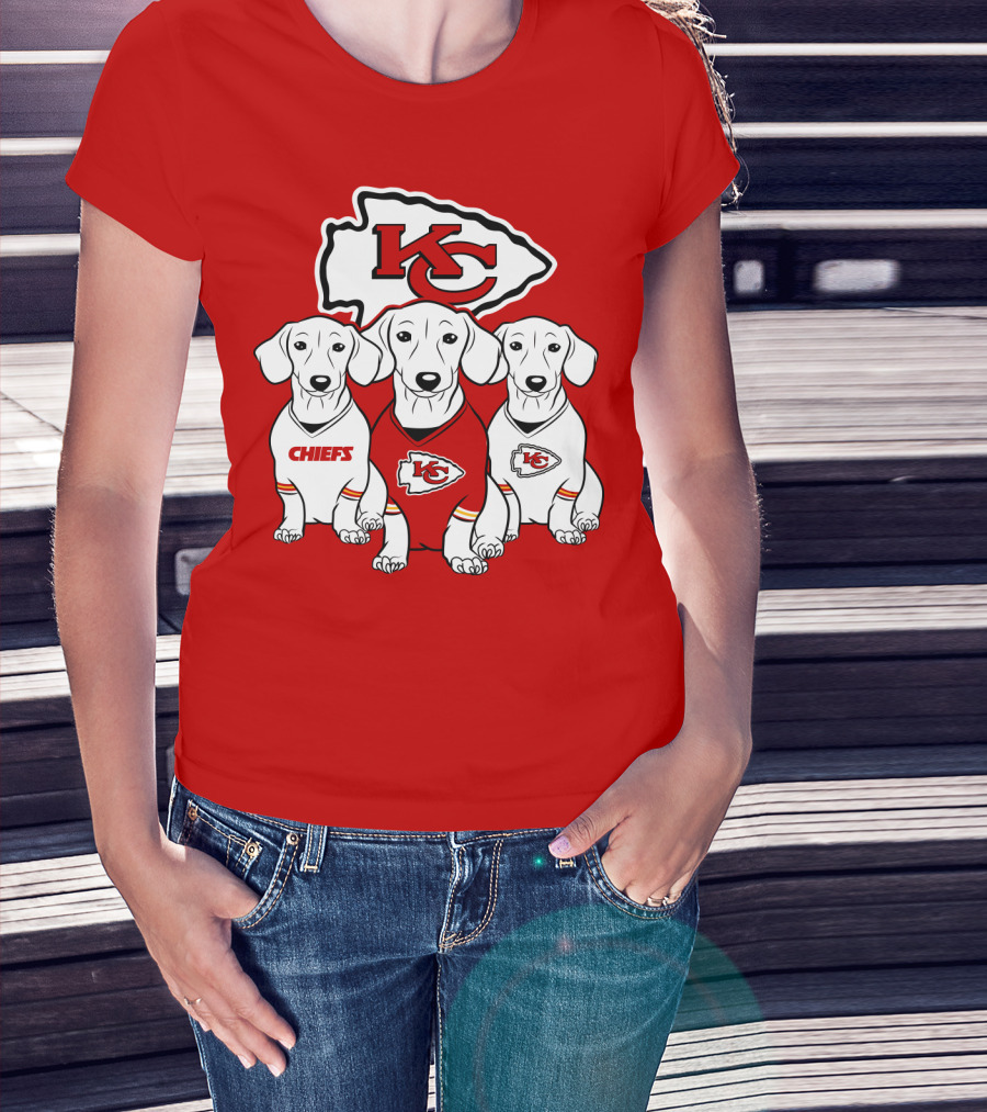 Kansas City Chiefs Dachshund Trio T-Shirt
