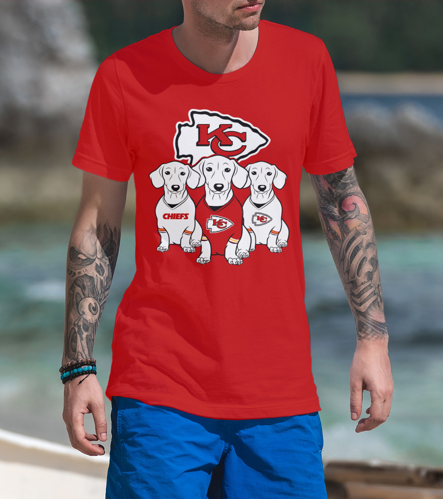 Kansas City Chiefs Dachshund Trio T-Shirt