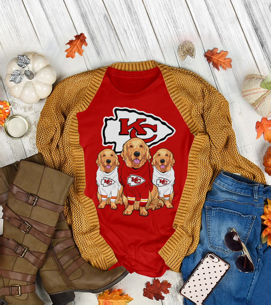 Kansas City Chiefs Golden Retrievers T-Shirt