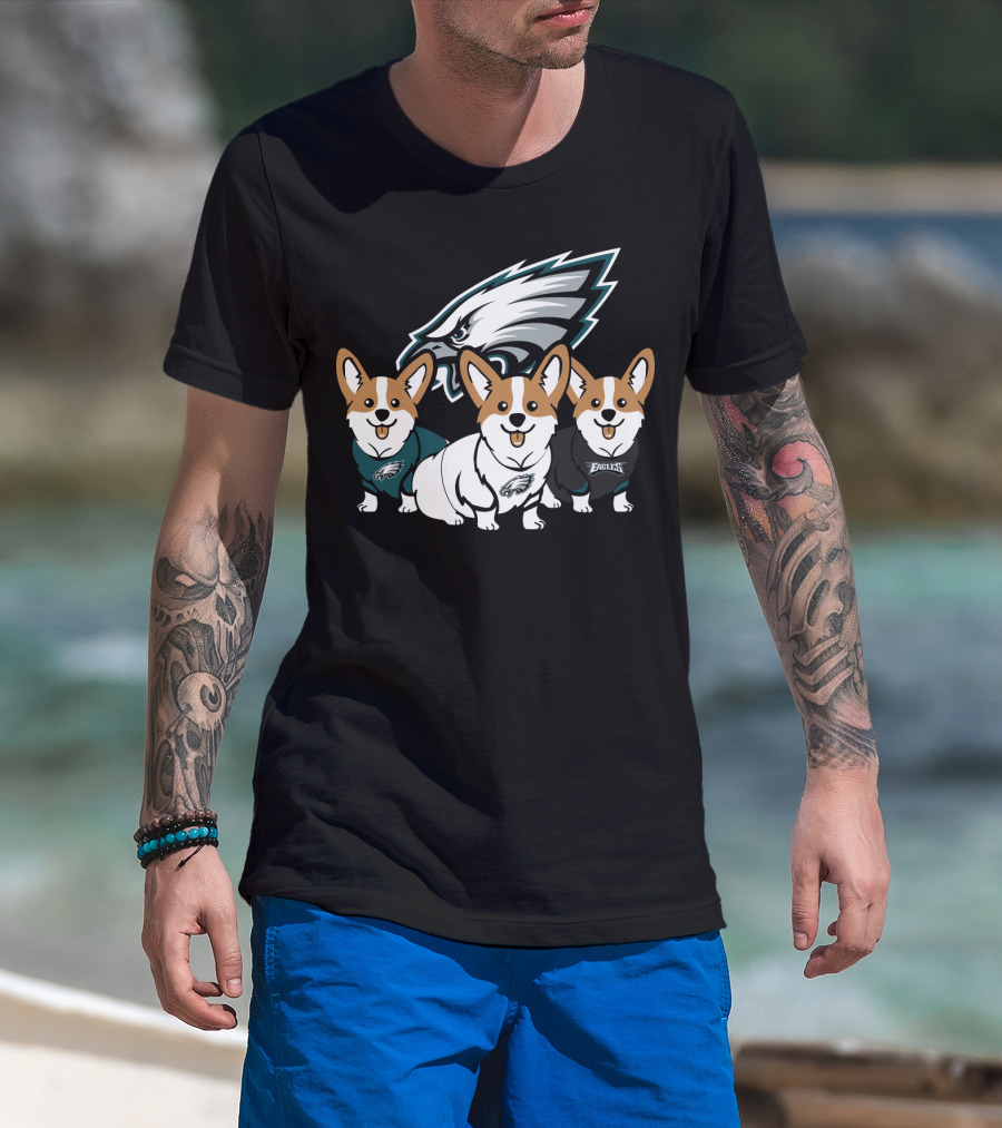 Philadelphia Eagles Corgi Trio T-Shirt