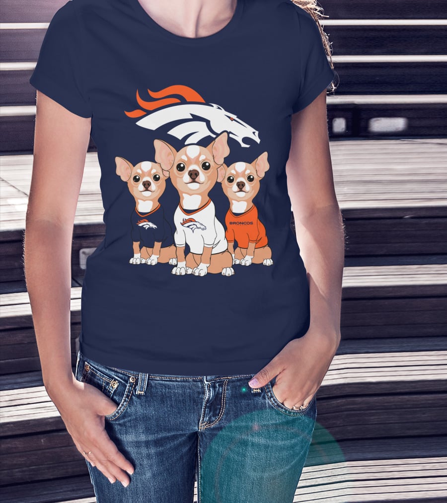 Denver Broncos Chihuahua Trio T-Shirt