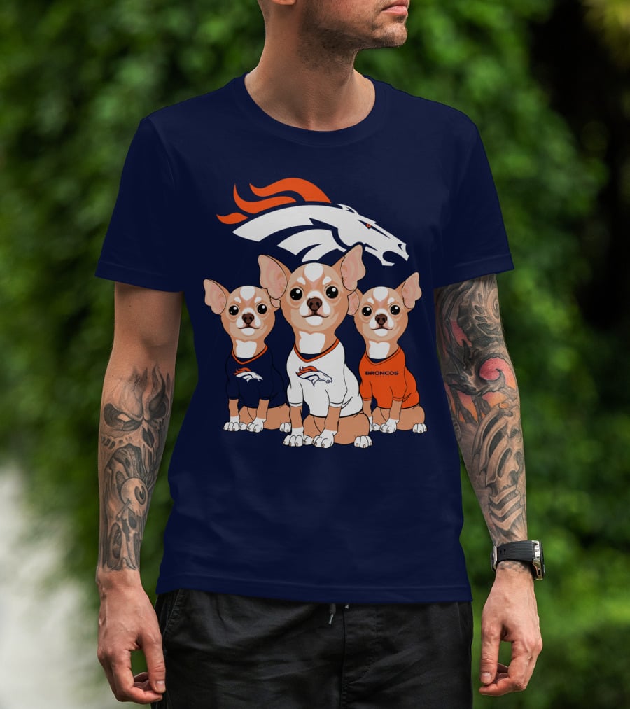 Denver Broncos Chihuahua Trio T-Shirt