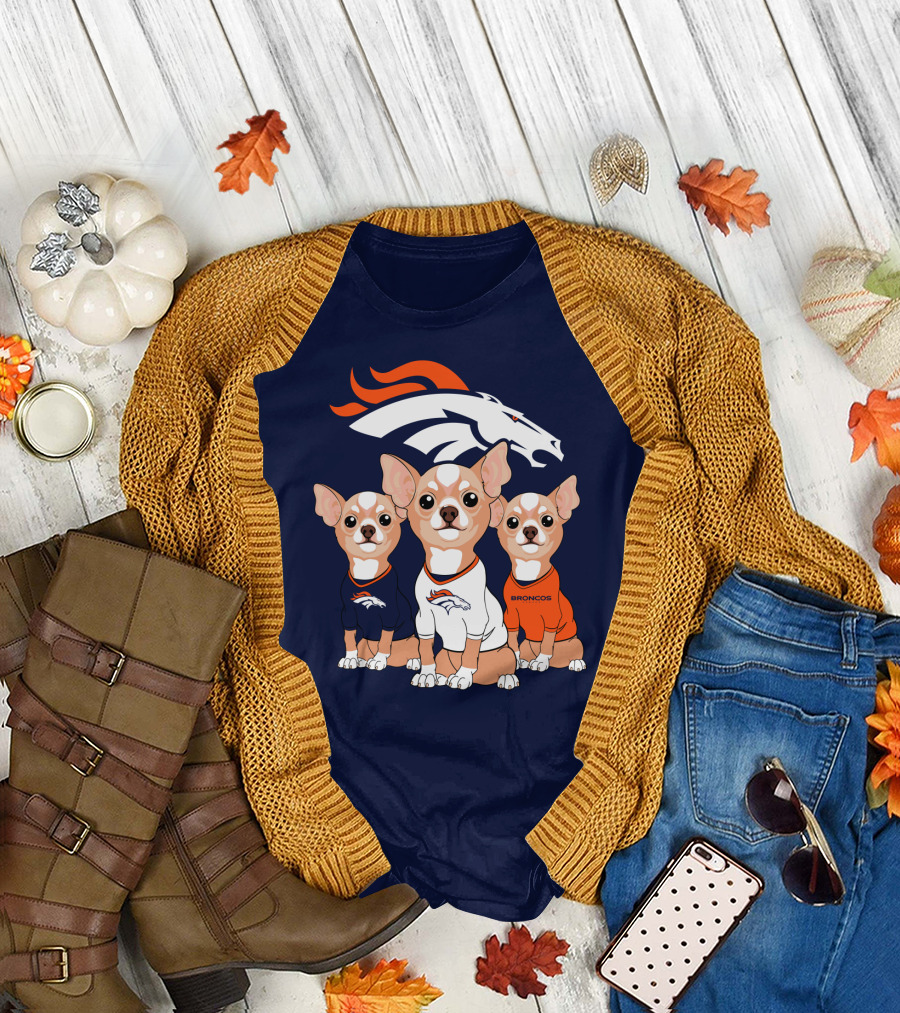 Denver Broncos Chihuahua Trio T-Shirt