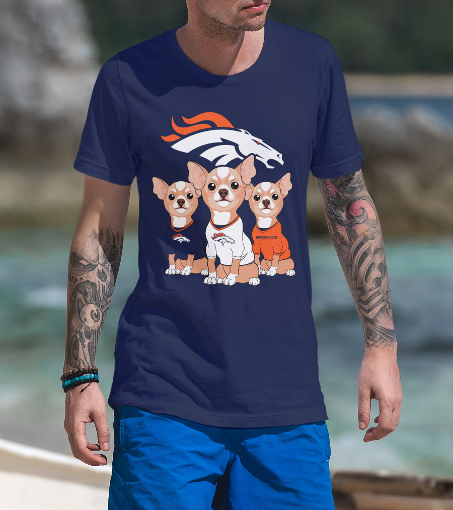 Denver Broncos Chihuahua Trio T-Shirt