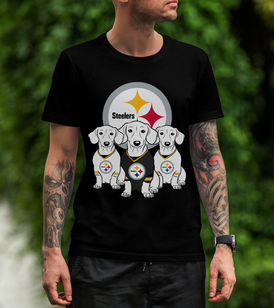 Steelers Dachshund Trio T-Shirt