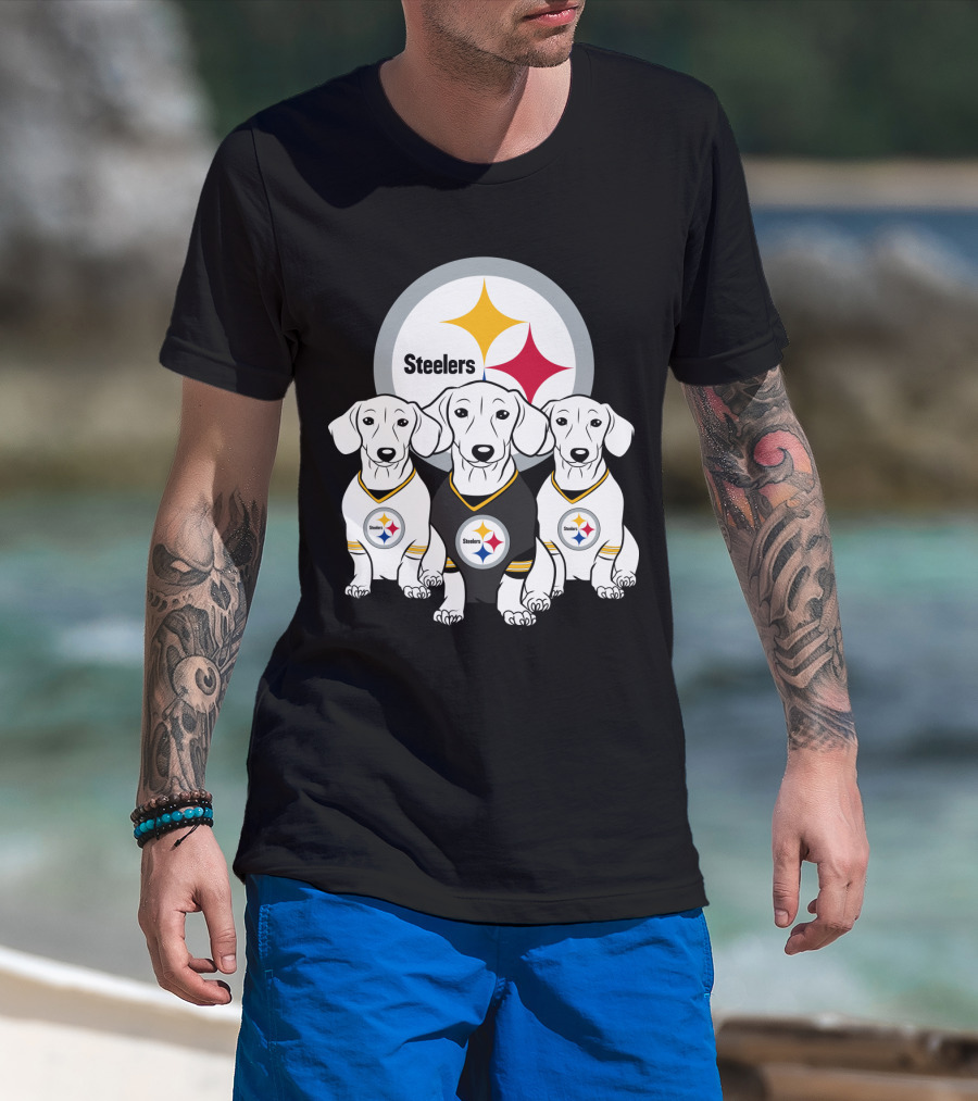 Steelers Dachshund Trio T-Shirt