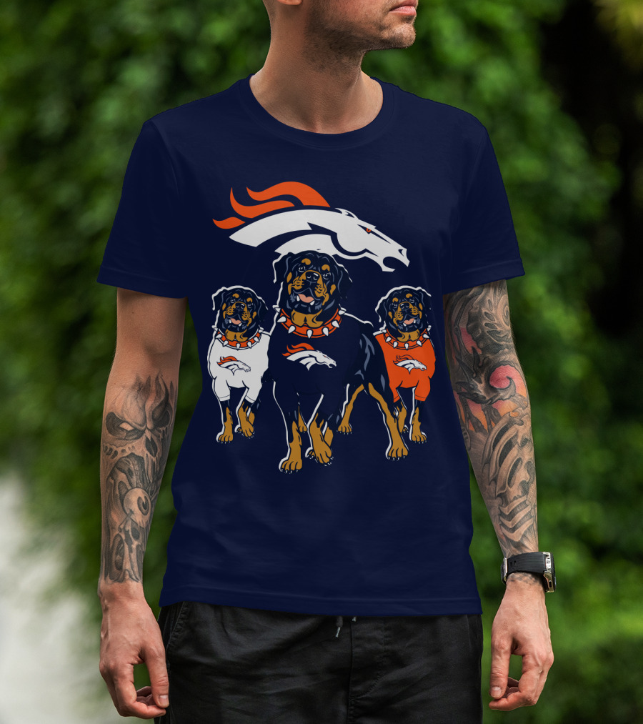 Rottweiler Dogs Denver Broncos T-Shirt