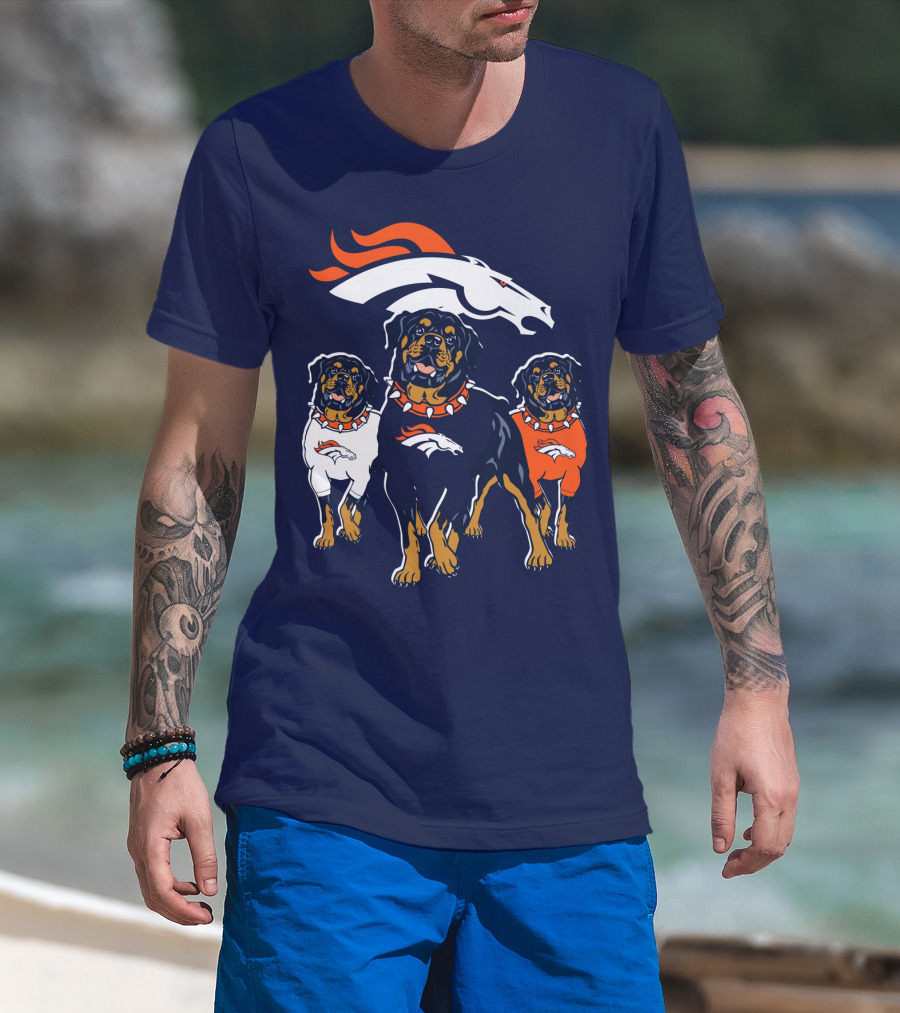 Rottweiler Dogs Denver Broncos T-Shirt