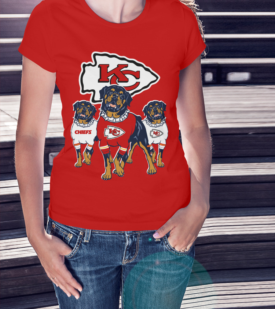 Kansas City Chiefs Rottweiler Trio T-Shirt