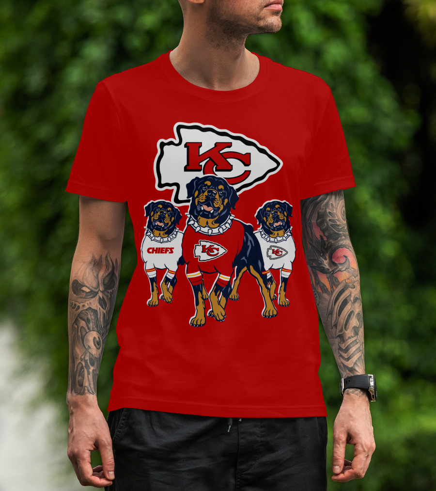 Kansas City Chiefs Rottweiler Trio T-Shirt