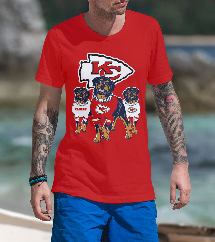 Kansas City Chiefs Rottweiler Trio T-Shirt